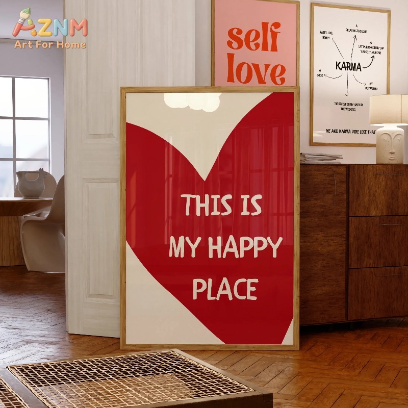 Home Decor Minimal - 이것은 나의 행복한 장소입니다 아트 포스터