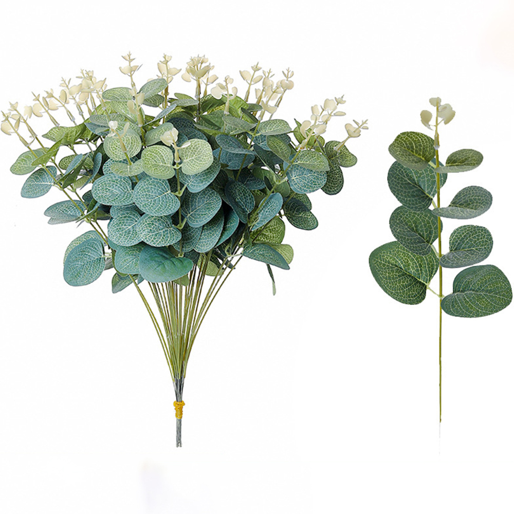 Home Decor Scrap - 20PCS 가짜 식물 실크 유칼립투스 잎