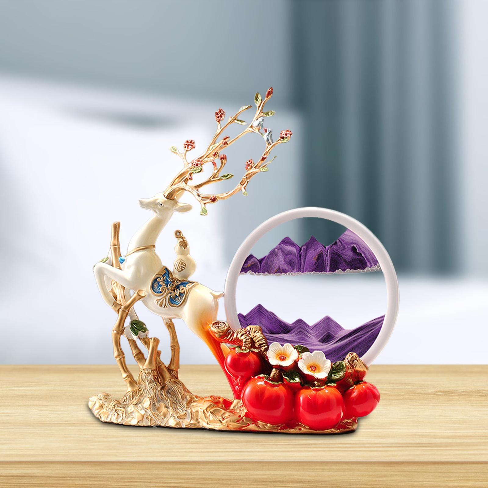 Sand Art Picture - 책장 데스크탑 침실을 위한 장식 사슴