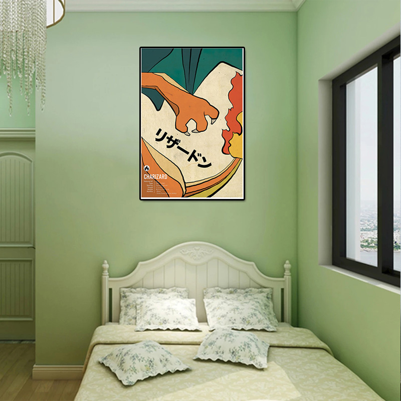 빈티지 포켓몬 애니메이션 그림 캔버스 회화 벽 장식 포 - Home Decor Scrap 리뷰 및 가격