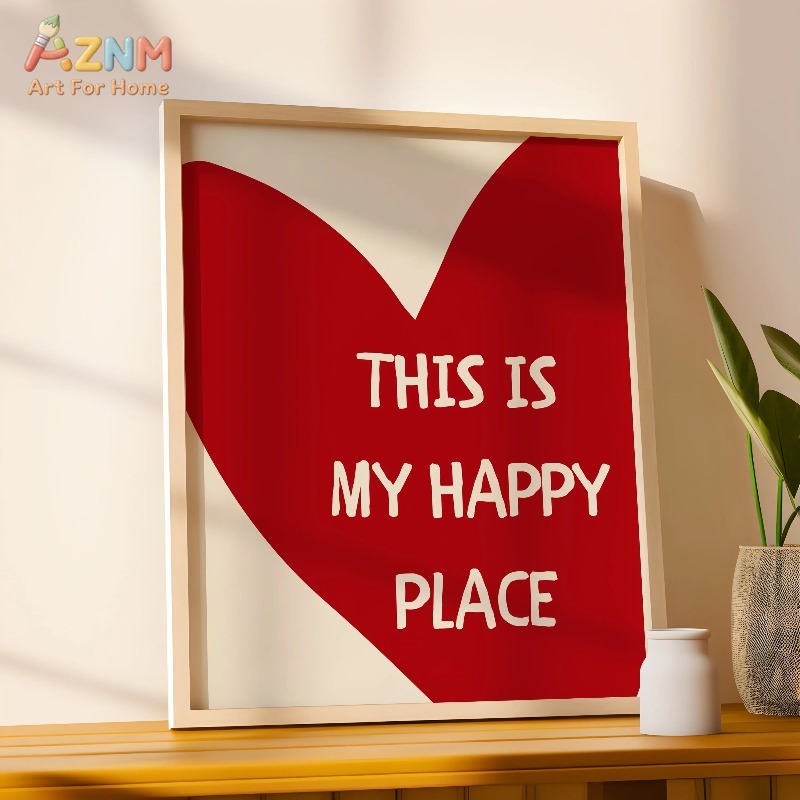 이것은 나의 행복한 장소입니다 아트 포스터 레드 하트  - Home Decor Minimal 리뷰 및 가격