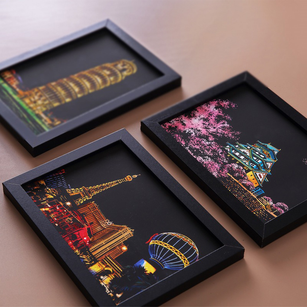 20*14cm DIY 야경 그림 스크래치 다채로운 드로 - Home Decor Scrap 리뷰 및 가격