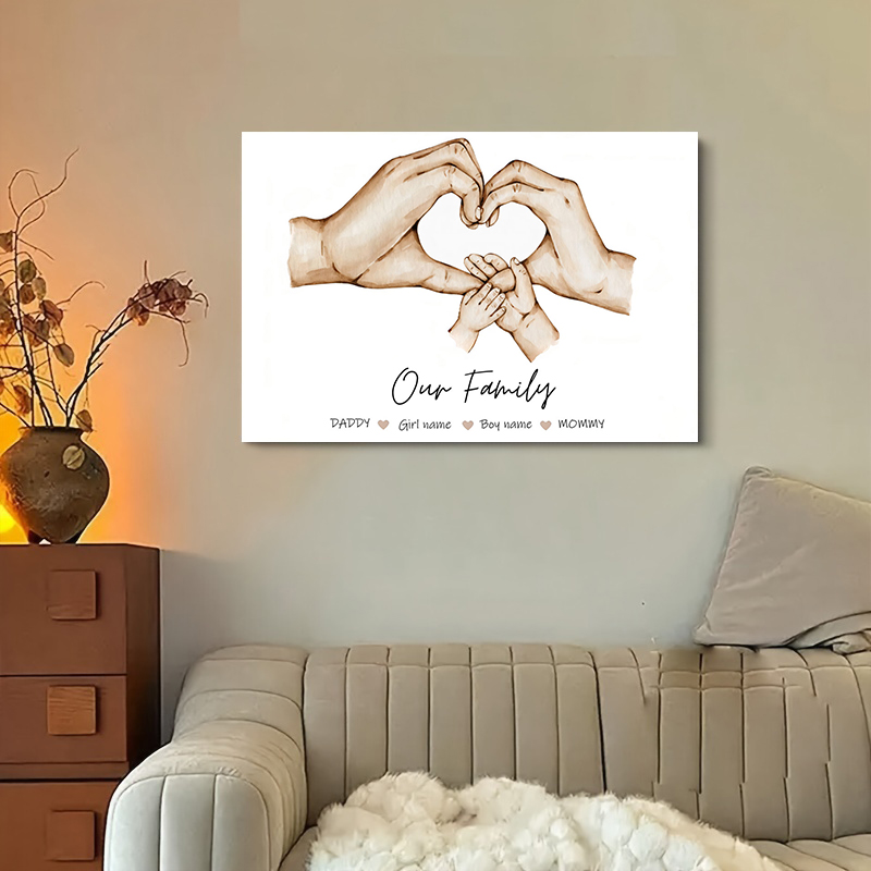 맞춤형 가족 이름 캔버스 그림 미니멀리스트 아트 프린트 - Home Decor Wall Pictures 리뷰 및 가격