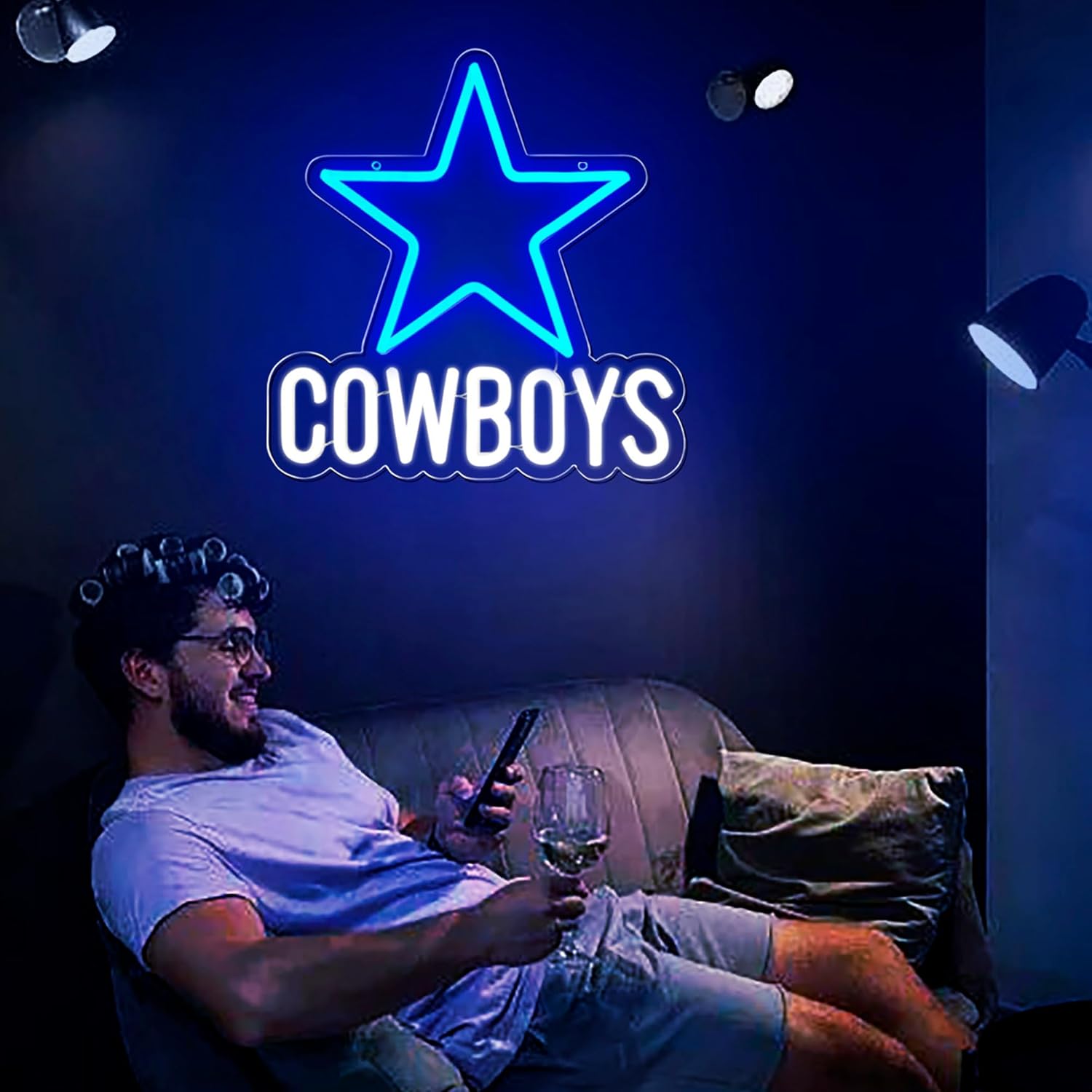 카우보이 스타 USB 네온 조명, 남자아이 방 꾸미기용 - Home Decor Dallas 리뷰 및 가격