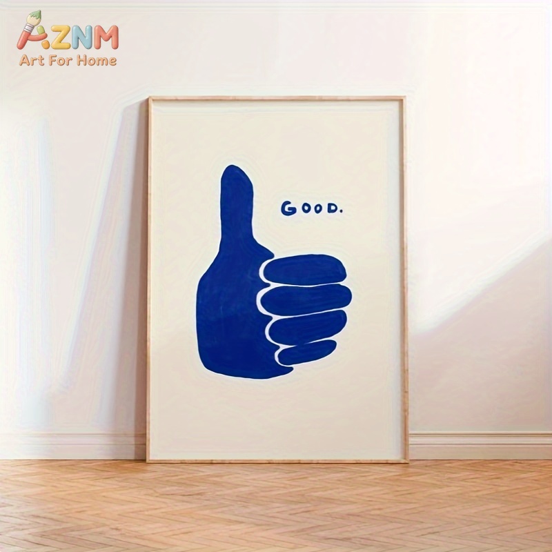 AZNM 미니멀리스트 블루 엄지척 좋은 문구 캔버스 프 - Home Decor Minimal 리뷰 및 가격