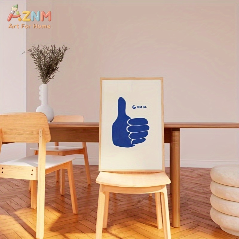AZNM 미니멀리스트 블루 엄지척 좋은 문구 캔버스 프 - Home Decor Minimal 리뷰 및 가격