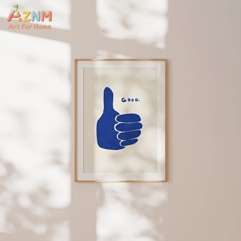 AZNM 미니멀리스트 블루 엄지척 좋은 문구 캔버스 프 - Home Decor Minimal 리뷰 및 가격