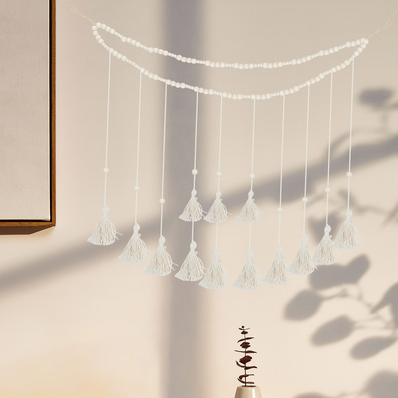1세트 나무 구슬 사진 가랜드 벽걸이 장식, 태슬과 클 - Home Decor Garland 리뷰 및 가격