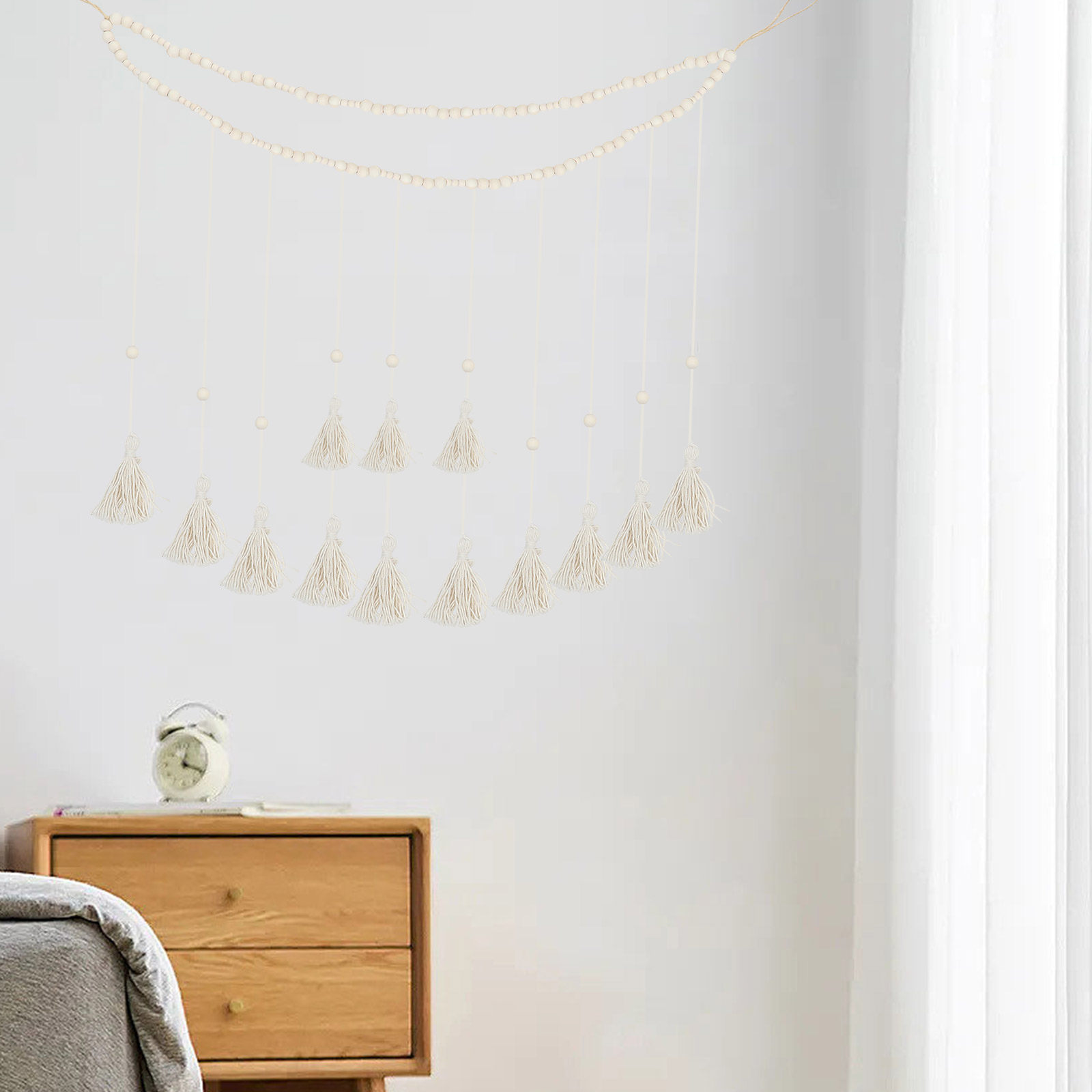 1세트 나무 구슬 사진 가랜드 벽걸이 장식, 태슬과 클 - Home Decor Garland 리뷰 및 가격