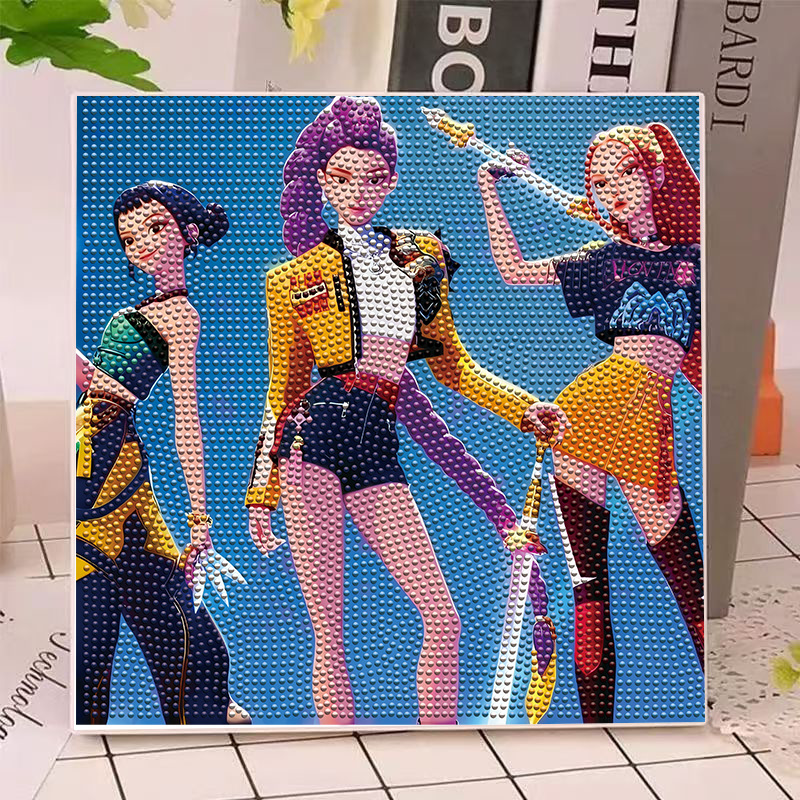 애니메이션 헌터즈 걸스 루미 밀라 조이 다이아몬드 페인 - Home Decor Wall Pictures 리뷰 및 가격