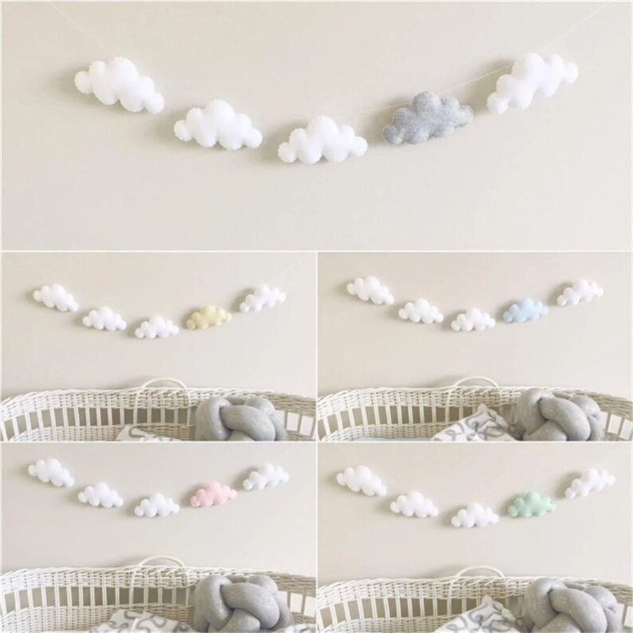 북유럽 펠트 구름 Garlands 문자열 벽 장식 장식 - Home Decor Garland 리뷰 및 가격
